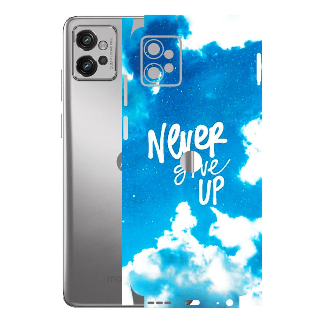 Motorola Phone Skins (All Models) - Never Give Up - 3D Embossed Finish (L-279) Motorola Moto G32