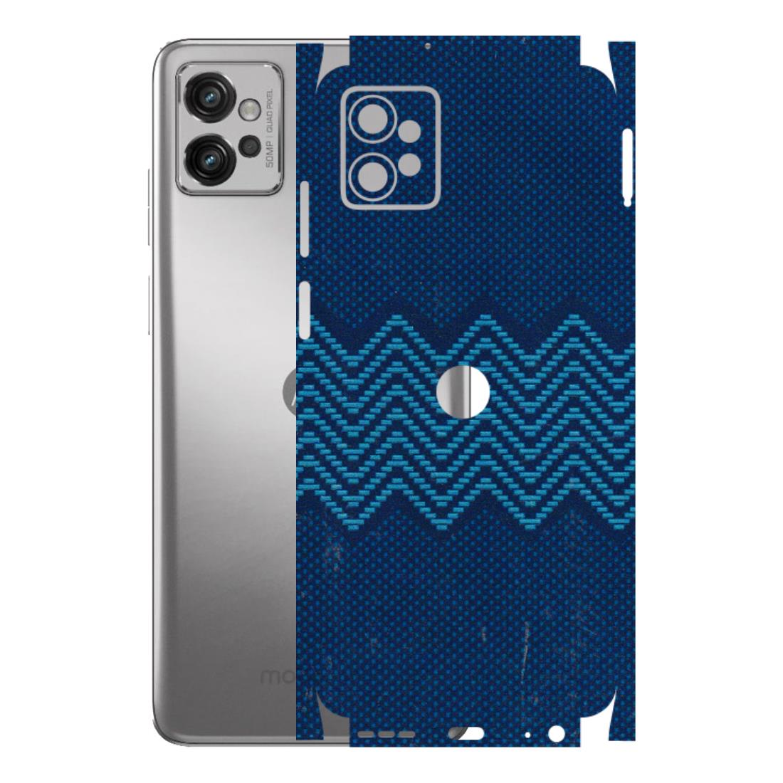 Motorola Phone Skins (All Models) - Blue Sober Waves - 3D Embossed Finish (L-306) Motorola Moto G32