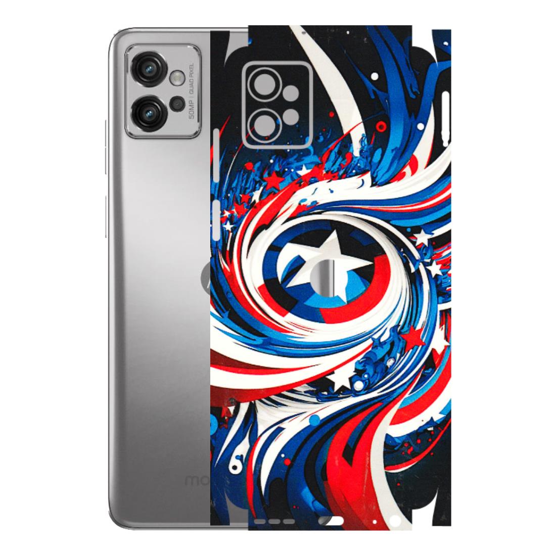 Motorola Phone Skins (All Models) - Captain America Logo - 3D Embossed Finish (L-307) Motorola Moto G32