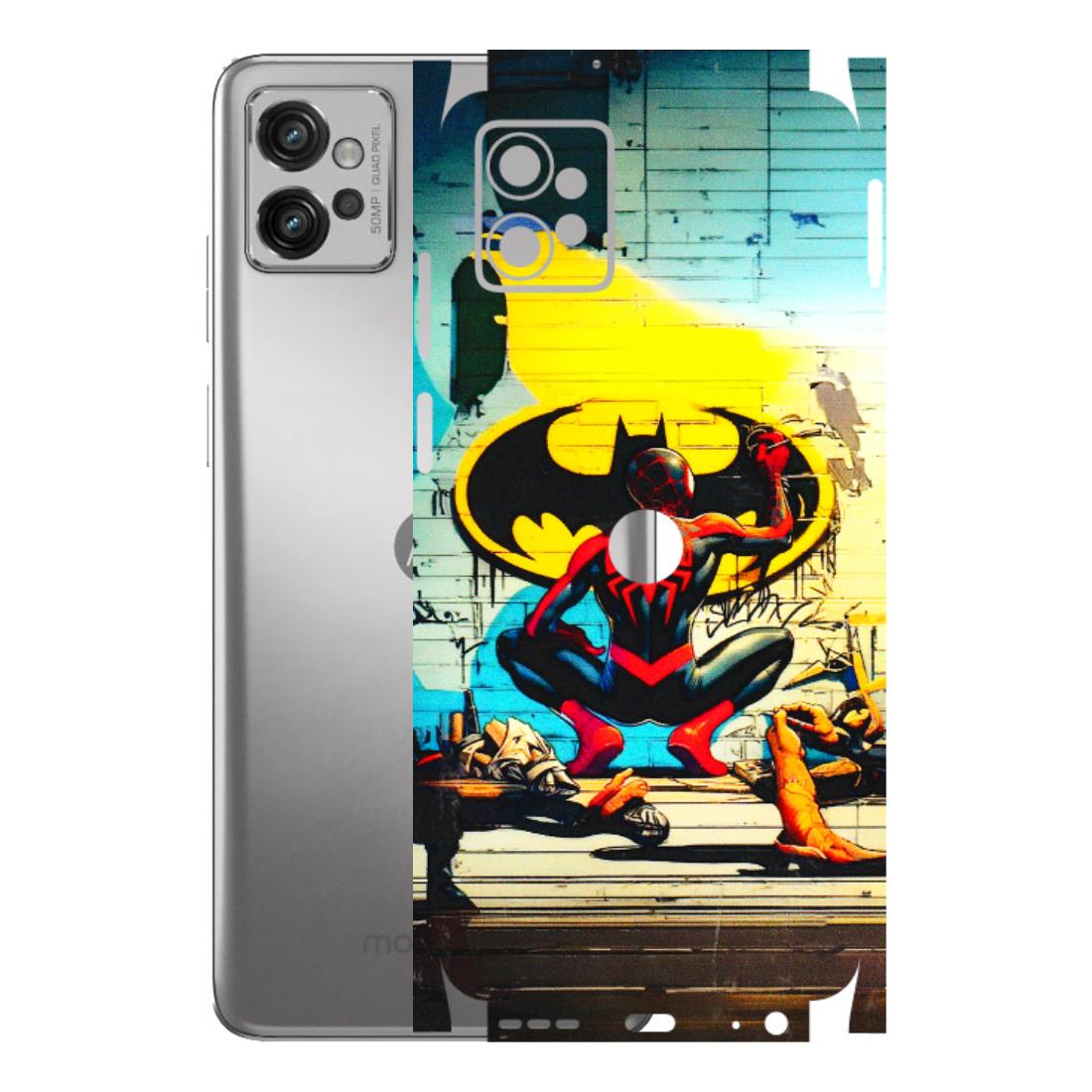 Motorola Phone Skins (All Models) - New Spiderman Bat Logo - 3D Embossed Finish (L-309) Motorola Moto G32