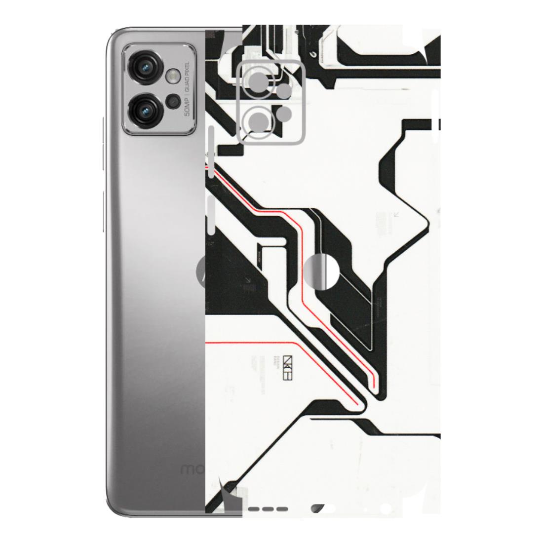 Motorola Phone Skins (All Models) - White Techy Logo - 3D Embossed Finish (L-312) Motorola Moto G32