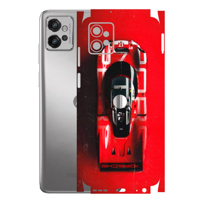 Motorola Phone Skins (All Models) - Red Porsche Car Logo - 3D Embossed Finish (L-315) Motorola Moto G32