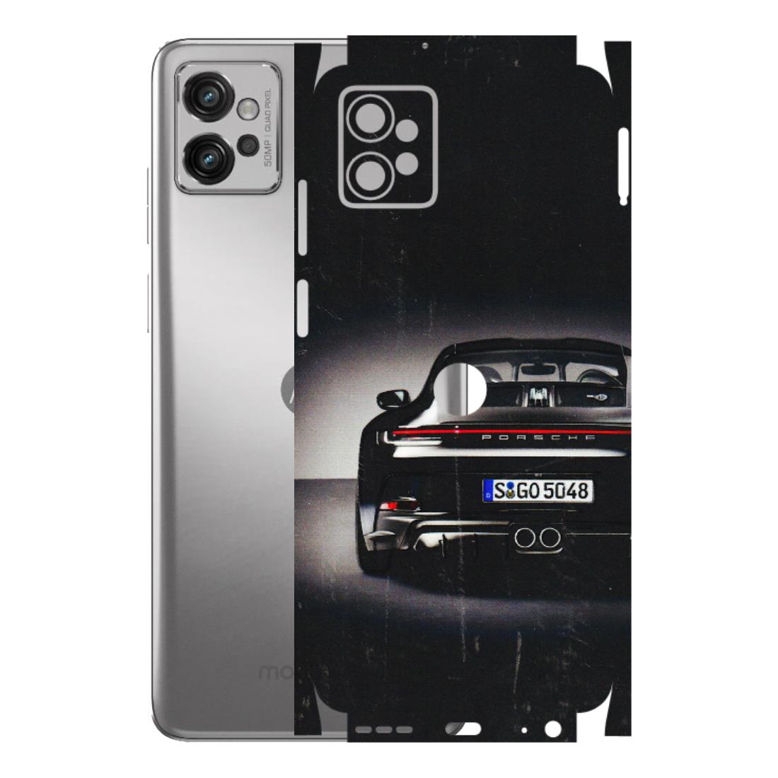 Motorola Phone Skins (All Models) - New Black Porsche GT3 - 3D Embossed Finish (L-327) Motorola Moto G32