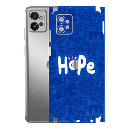 Motorola Phone Skins (All Models) - Hope Doodles Blue - 3D Embossed Finish (L-43) Motorola Moto G32
