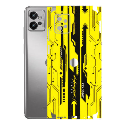 Motorola Phone Skins (All Models) - Yellow Cyberpunk - 3D Embossed Finish (L-93) Motorola Moto G32