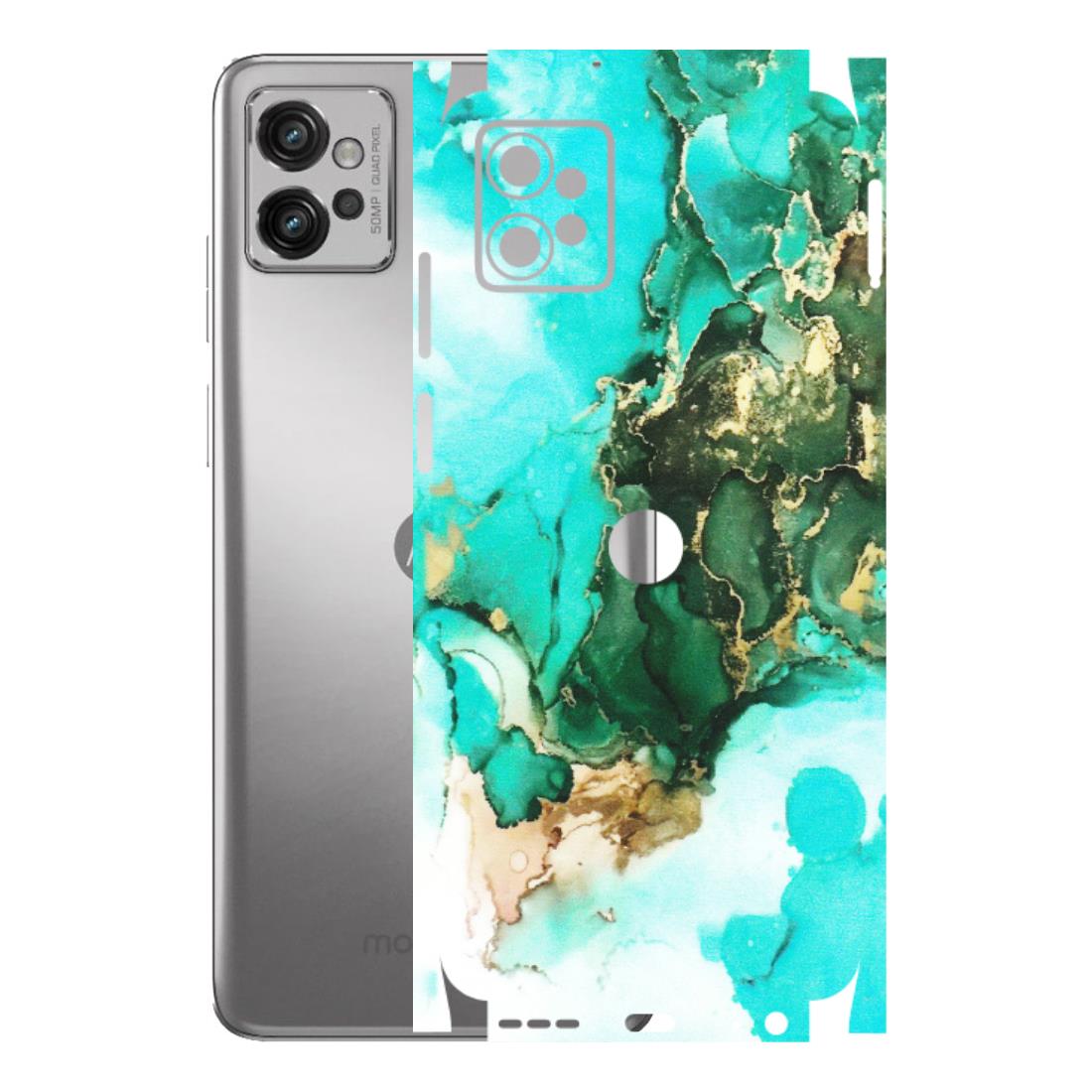 Motorola Phone Skins (All Models) - The Blue Gold Marble - Matte Finish (M-124) Motorola Moto G32