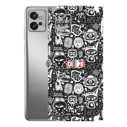 Motorola Phone Skins (All Models) - Dope Stay Classy Black Doodles - Matte Finish (M-126) Motorola Moto G32