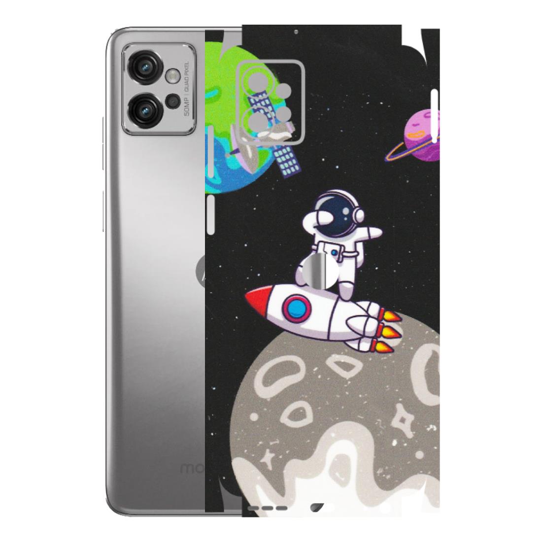 Motorola Phone Skins (All Models) - Astronaut Vibing Toon Running - Matte Finish (M-39) Motorola Moto G32