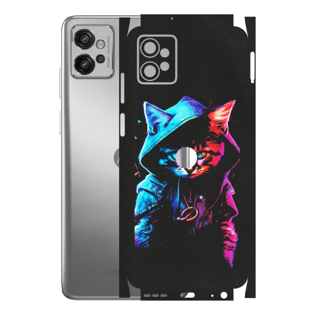 Motorola Phone Skins (All Models) - Cyberpunk Cat - Matte Finish (M-45) Motorola Moto G32