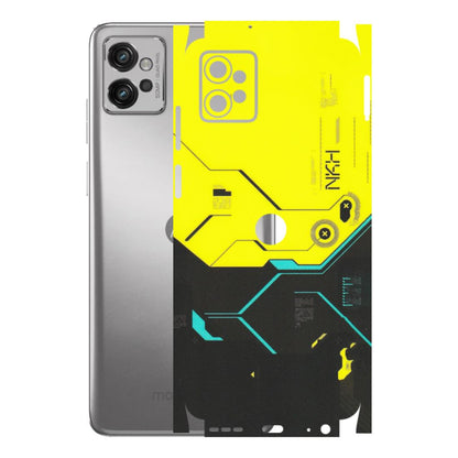 Motorola Phone Skins (All Models) - Black Yellow Technica - Matte Finish (M-53) Motorola Moto G32