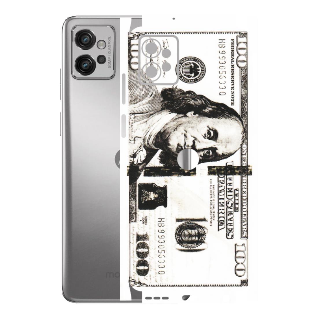 Motorola Phone Skins (All Models) - 100 Dollar Currency - Transparent Finish (T-01) Motorola Moto G32