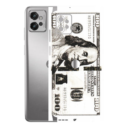 Motorola Phone Skins (All Models) - 100 Dollar Currency - Transparent Finish (T-01) Motorola Moto G32