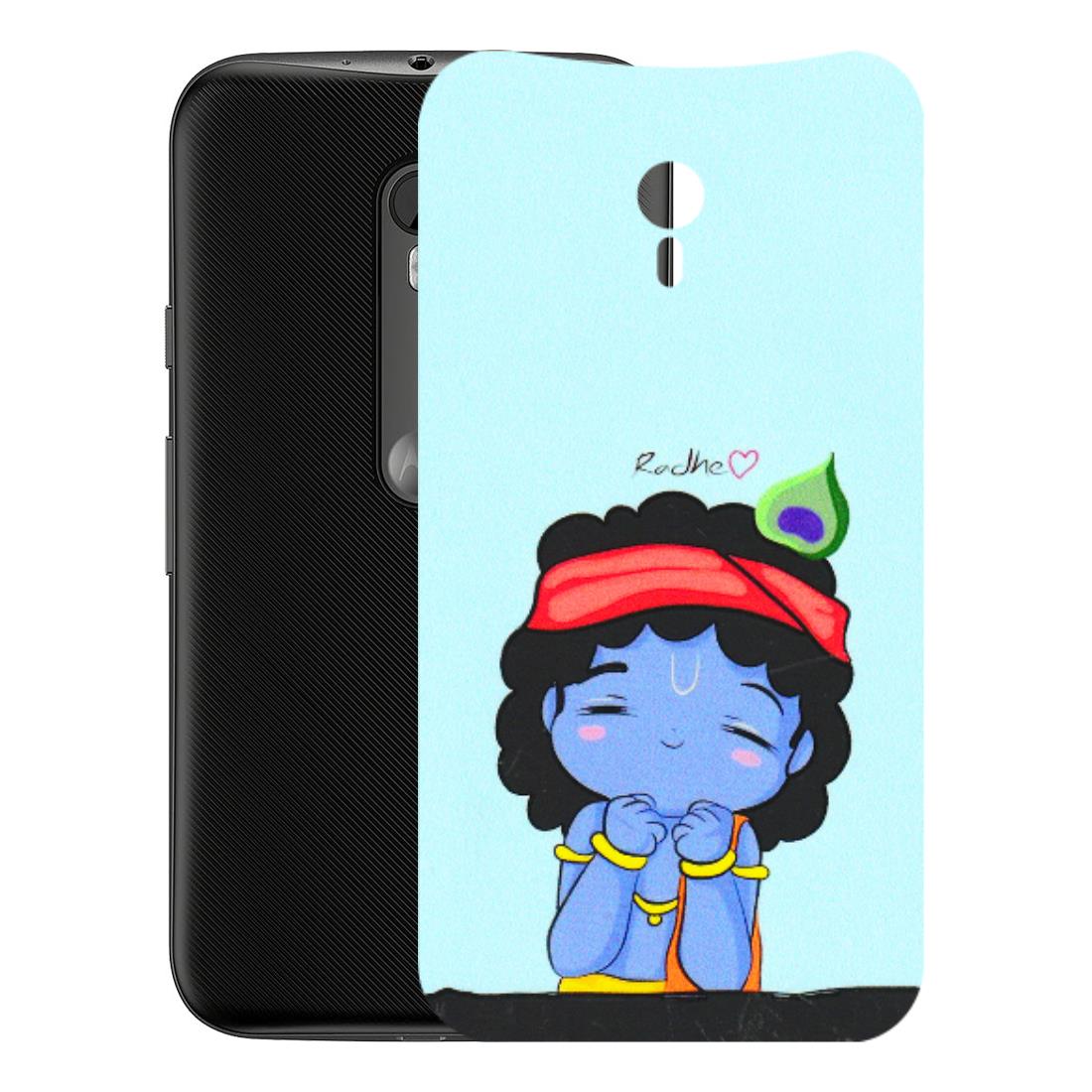 Motorola Phone Skins (All Models) - Radhe Radhe Cute Toon - 3D Embossed Finish (L-05) Motorola Moto G3