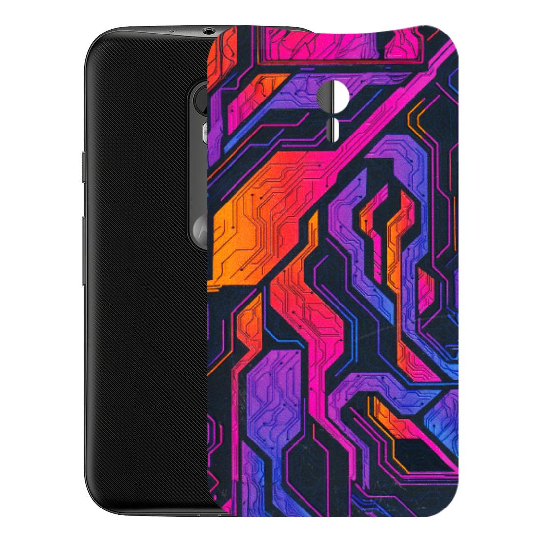 Motorola Phone Skins (All Models) - Tech Circuits Futuristic - 3D Embossed Finish (L-07) Motorola Moto G3