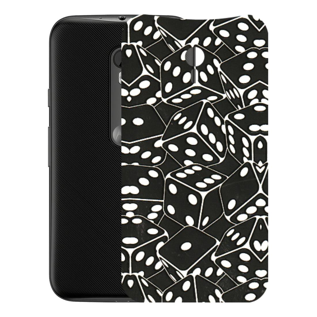 Motorola Phone Skins (All Models) - Big Black Dices - 3D Embossed Finish (L-106) Motorola Moto G3