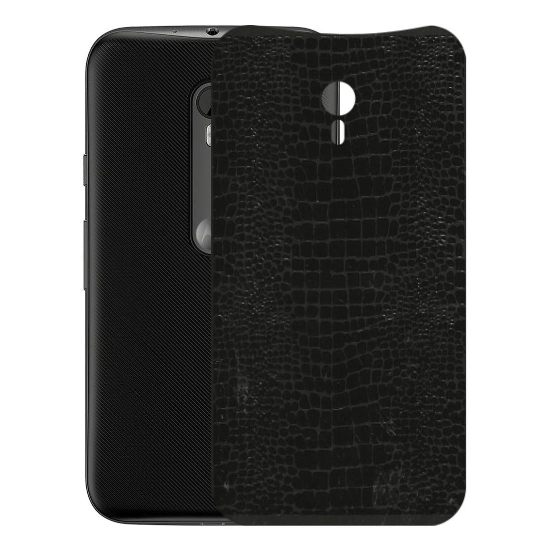 Motorola Phone Skins (All Models) - Snake Leather Black - 3D Embossed Finish (L-107) Motorola Moto G3