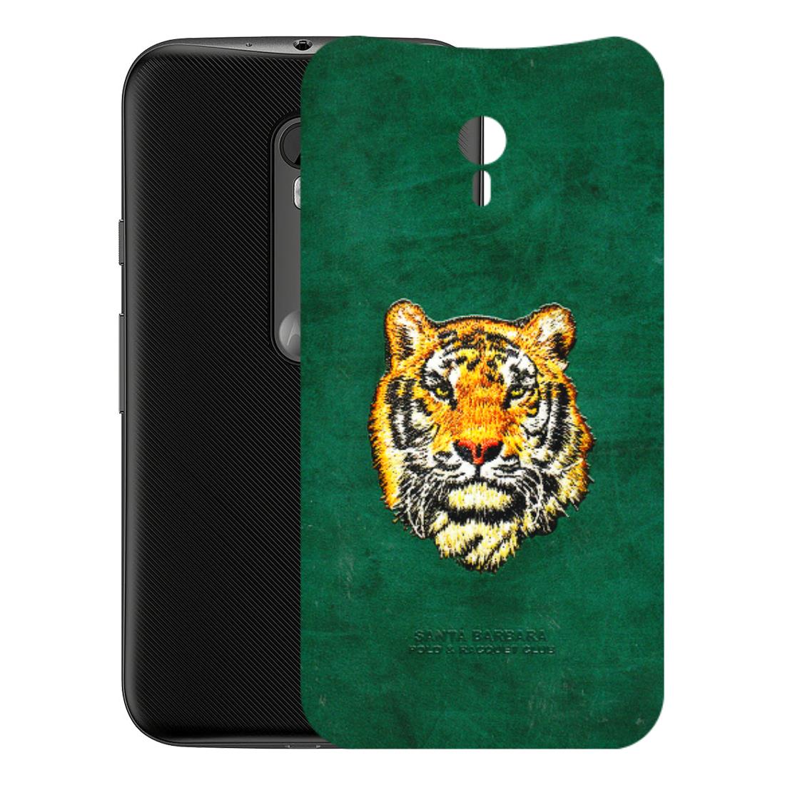 Motorola Phone Skins (All Models) - Leather Feel Tiger - 3D Embossed Finish (L-111) Motorola Moto G3
