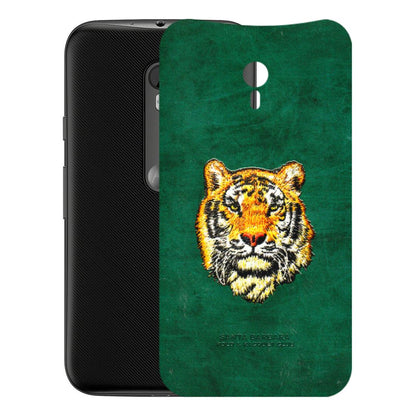 Motorola Phone Skins (All Models) - Leather Feel Tiger - 3D Embossed Finish (L-111) Motorola Moto G3