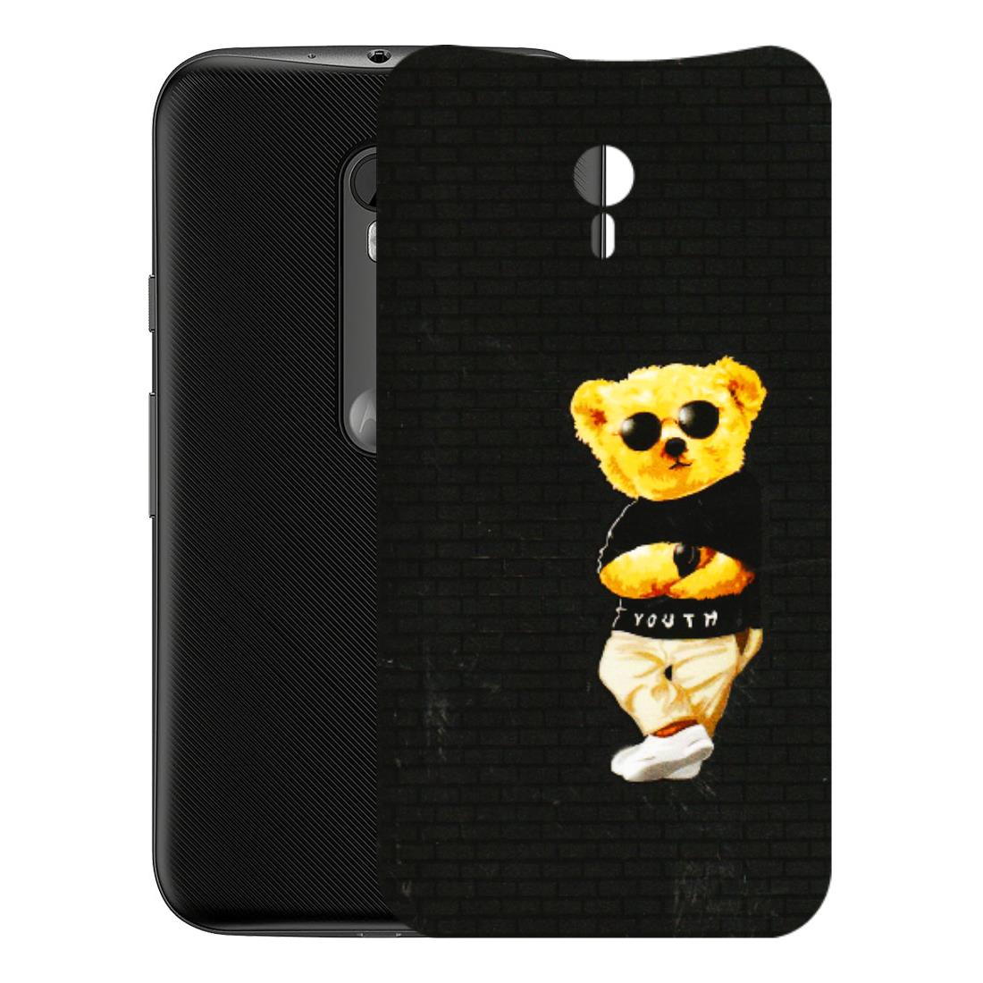 Motorola Phone Skins (All Models) - Classy Teddy Bear - 3D Embossed Finish (L-116) Motorola Moto G3
