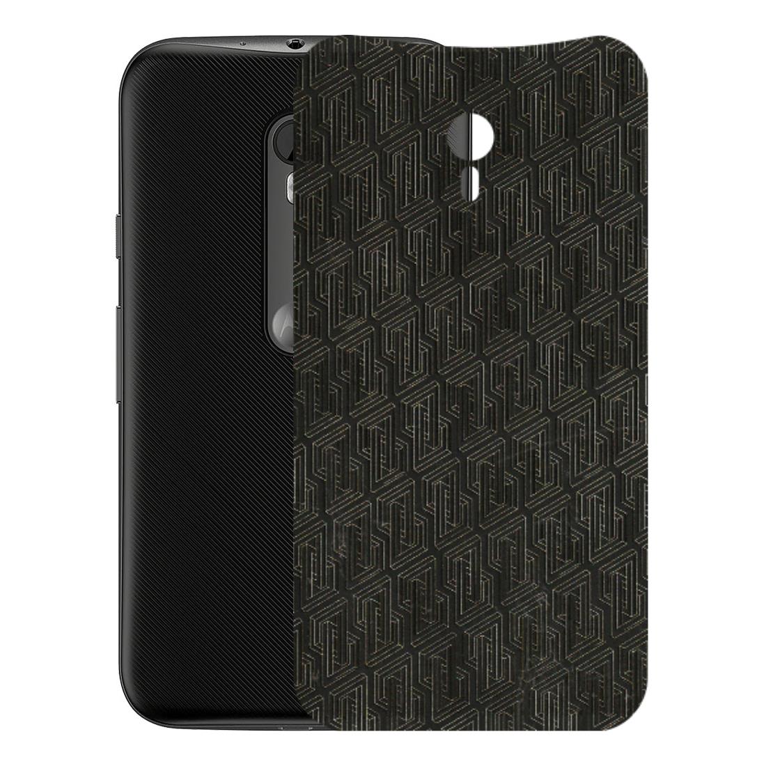 Motorola Phone Skins (All Models) - Black Abstract Pattern - 3D Embossed Finish (L-117) Motorola Moto G3