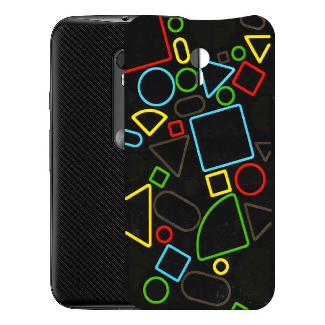 Motorola Phone Skins (All Models) - Black Shapes - 3D Embossed Finish (L-131) Motorola Moto G3