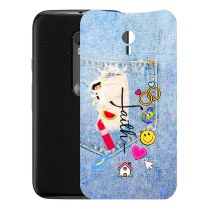 Motorola Phone Skins (All Models) - Denim Jeans Pocket - 3D Embossed Finish (L-134) Motorola Moto G3