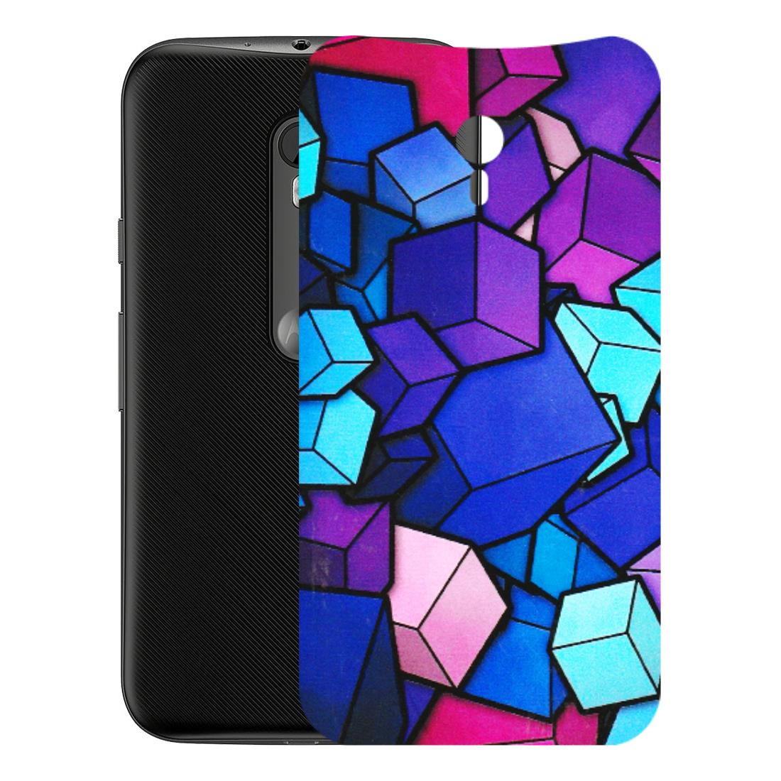 Motorola Phone Skins (All Models) - Cube Doodle - 3D Embossed Finish (L-141) Motorola Moto G3