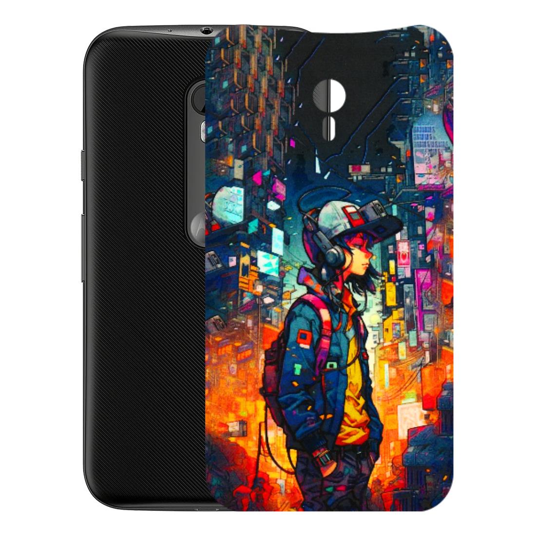 Motorola Phone Skins (All Models) - Street Anime Guy - 3D Embossed Finish (L-158) Motorola Moto G3