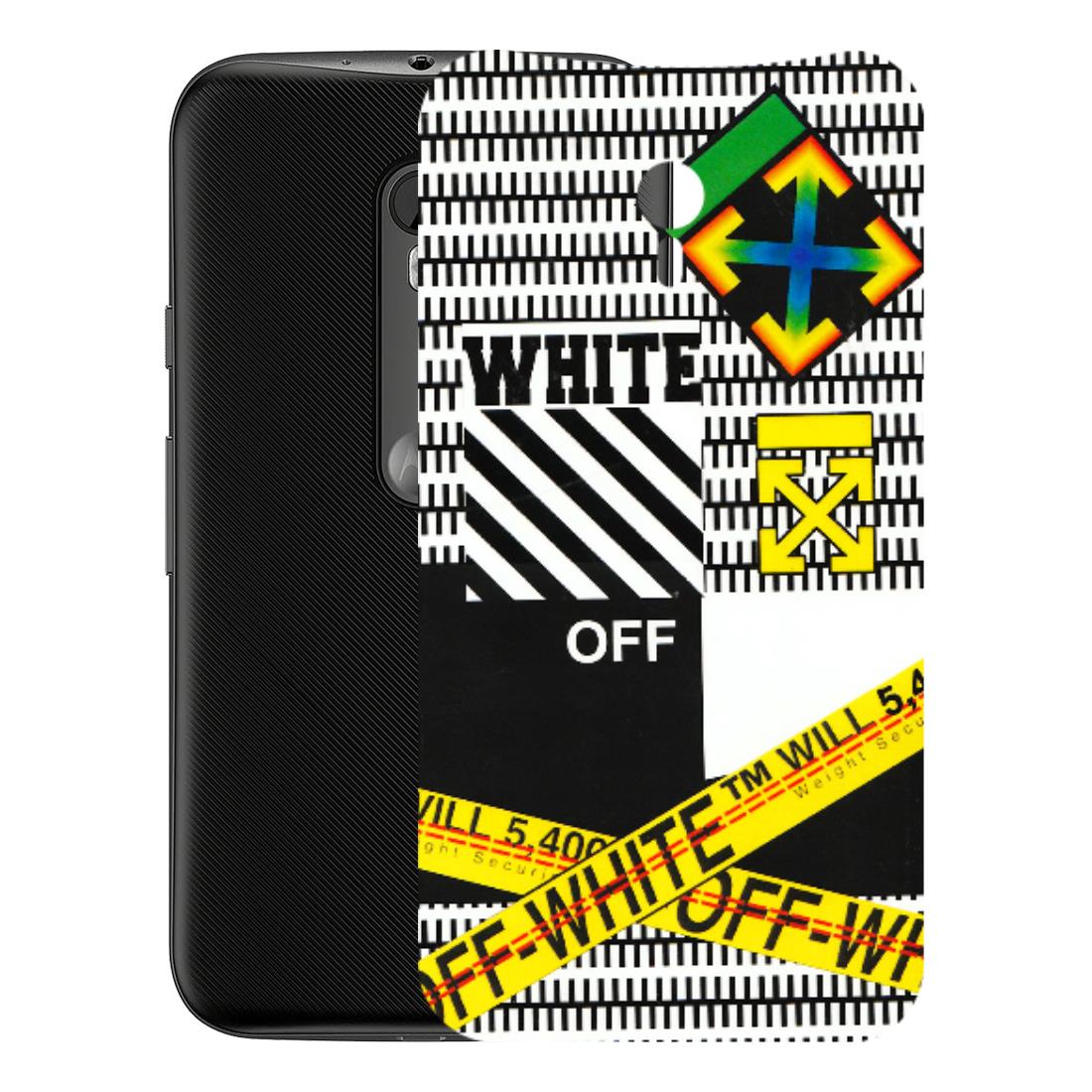 Motorola Phone Skins (All Models) - White Off Abstract - 3D Embossed Finish (L-172) Motorola Moto G3