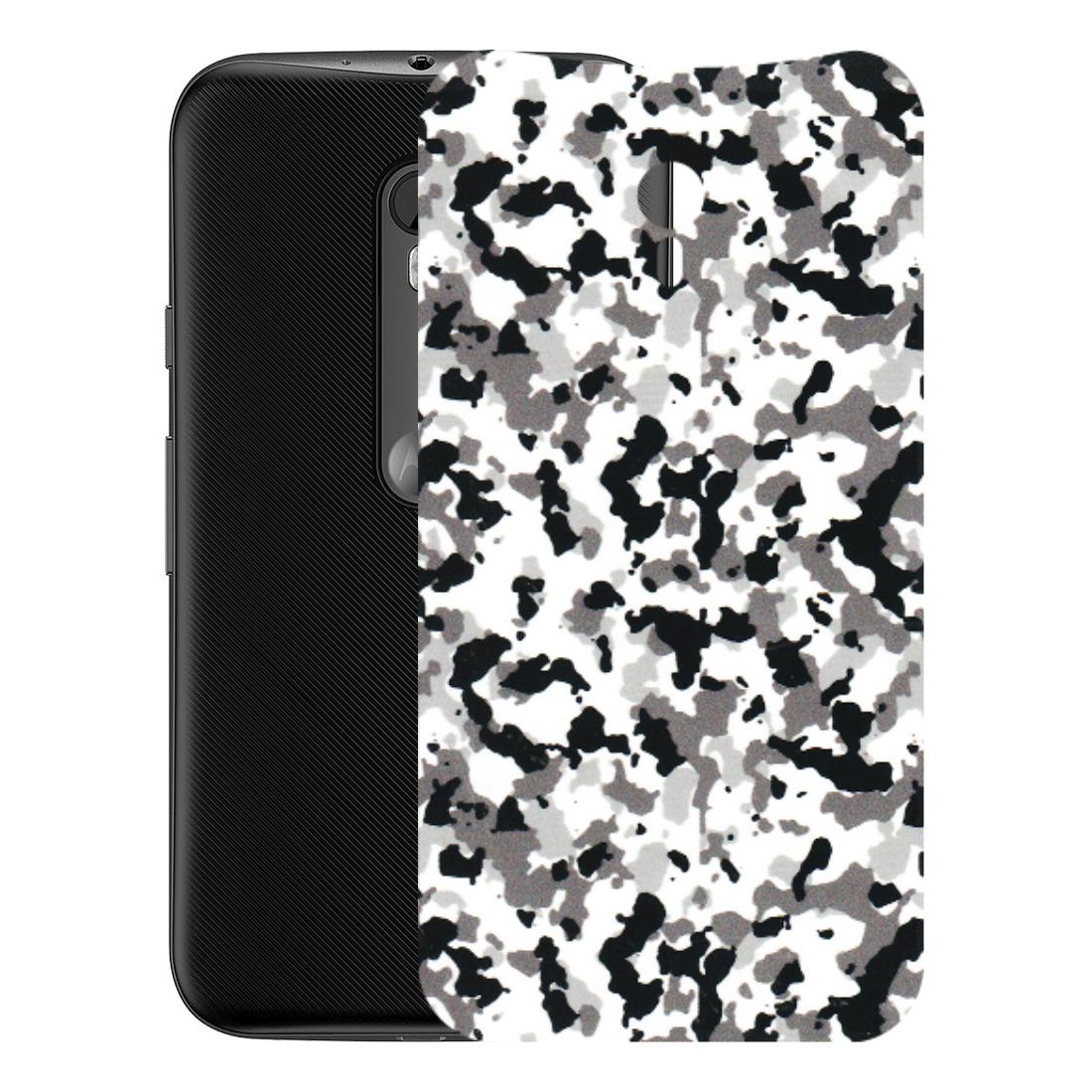 Motorola Phone Skins (All Models) - White Black Camouflage - 3D Embossed Finish (L-18) Motorola Moto G3