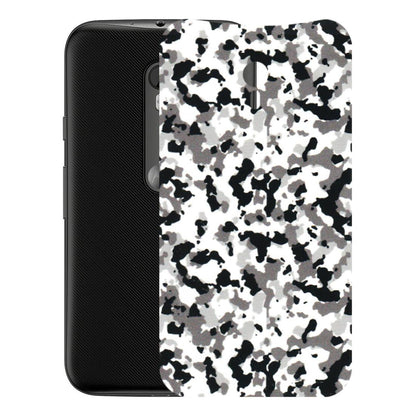 Motorola Phone Skins (All Models) - White Black Camouflage - 3D Embossed Finish (L-18) Motorola Moto G3