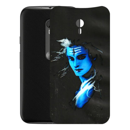 Motorola Phone Skins (All Models) - Har Har Mahadev Blue/Black - 3D Embossed Finish (L-185) Motorola Moto G3
