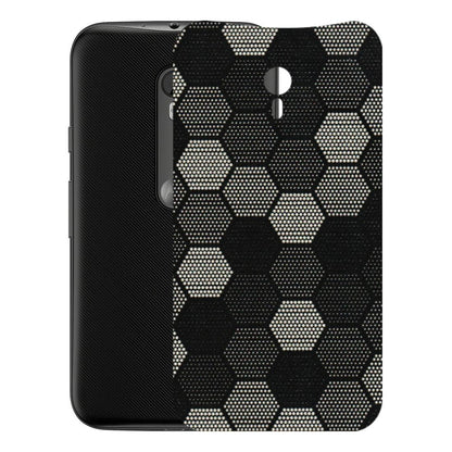 Motorola Phone Skins (All Models) - Black & White Dotted Honeycomb Texture - 3D Embossed Finish (L-202) Motorola Moto G3