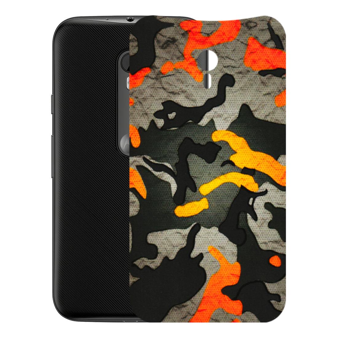 Motorola Phone Skins (All Models) - Orange Camouflage - 3D Embossed Finish (L-204) Motorola Moto G3