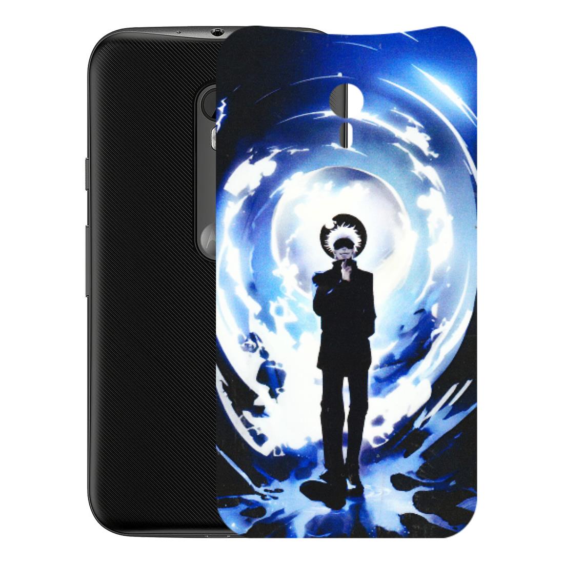 Motorola Phone Skins (All Models) - Satoru Gojo Dark Blue - 3D Embossed Finish (L-235) Motorola Moto G3