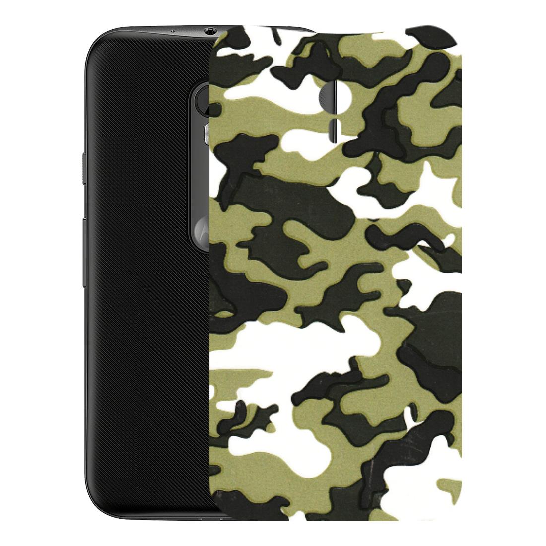 Motorola Phone Skins (All Models) - Camouflages White And Green - 3D Embossed Finish (L-243) Motorola Moto G3
