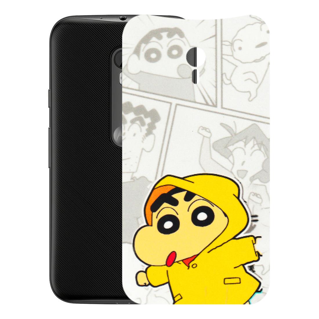 Motorola Phone Skins (All Models) - Yellow Shinchan Comic - 3D Embossed Finish (L-246) Motorola Moto G3
