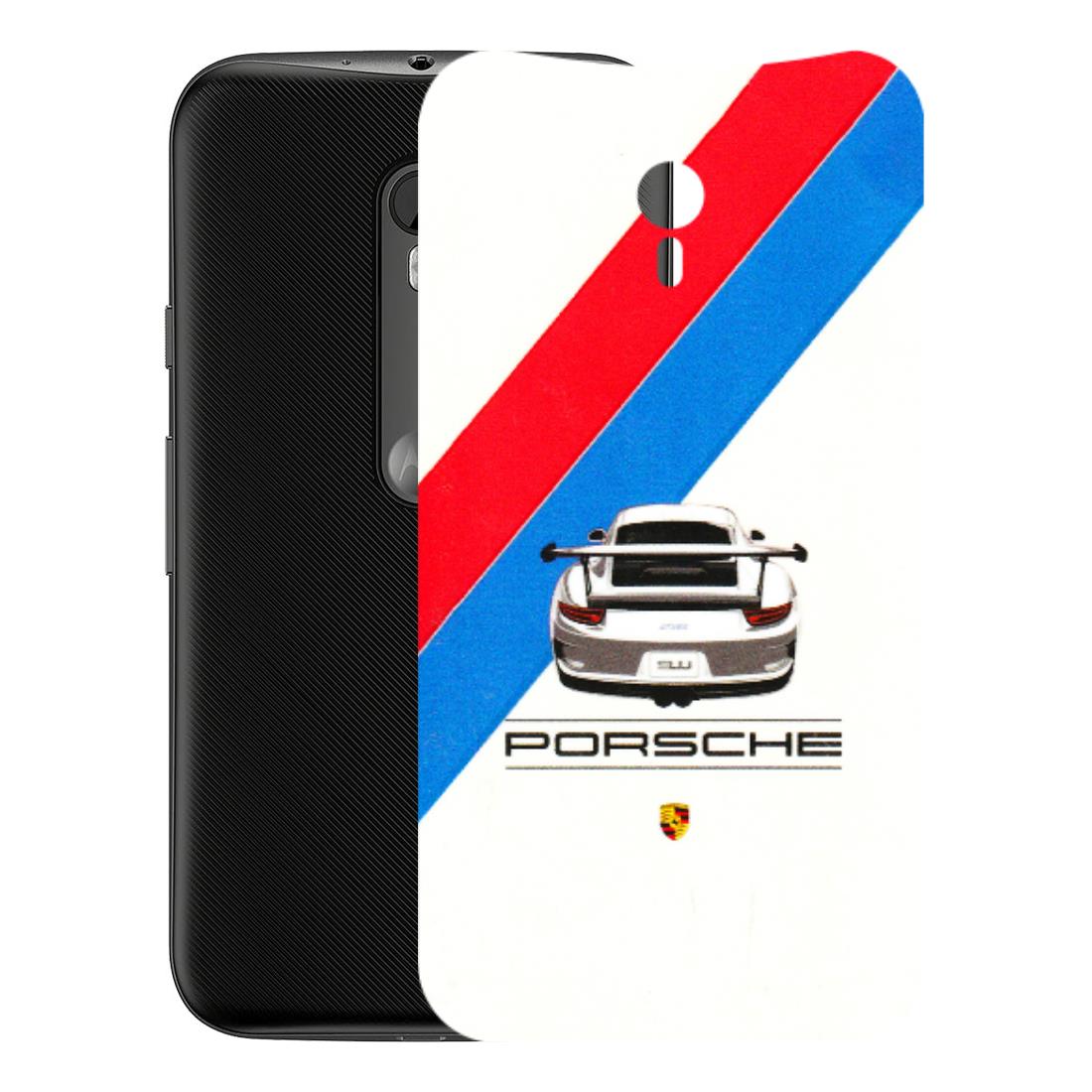 Motorola Phone Skins (All Models) - Porche Car Sober Logo - 3D Embossed Finish (L-248) Motorola Moto G3