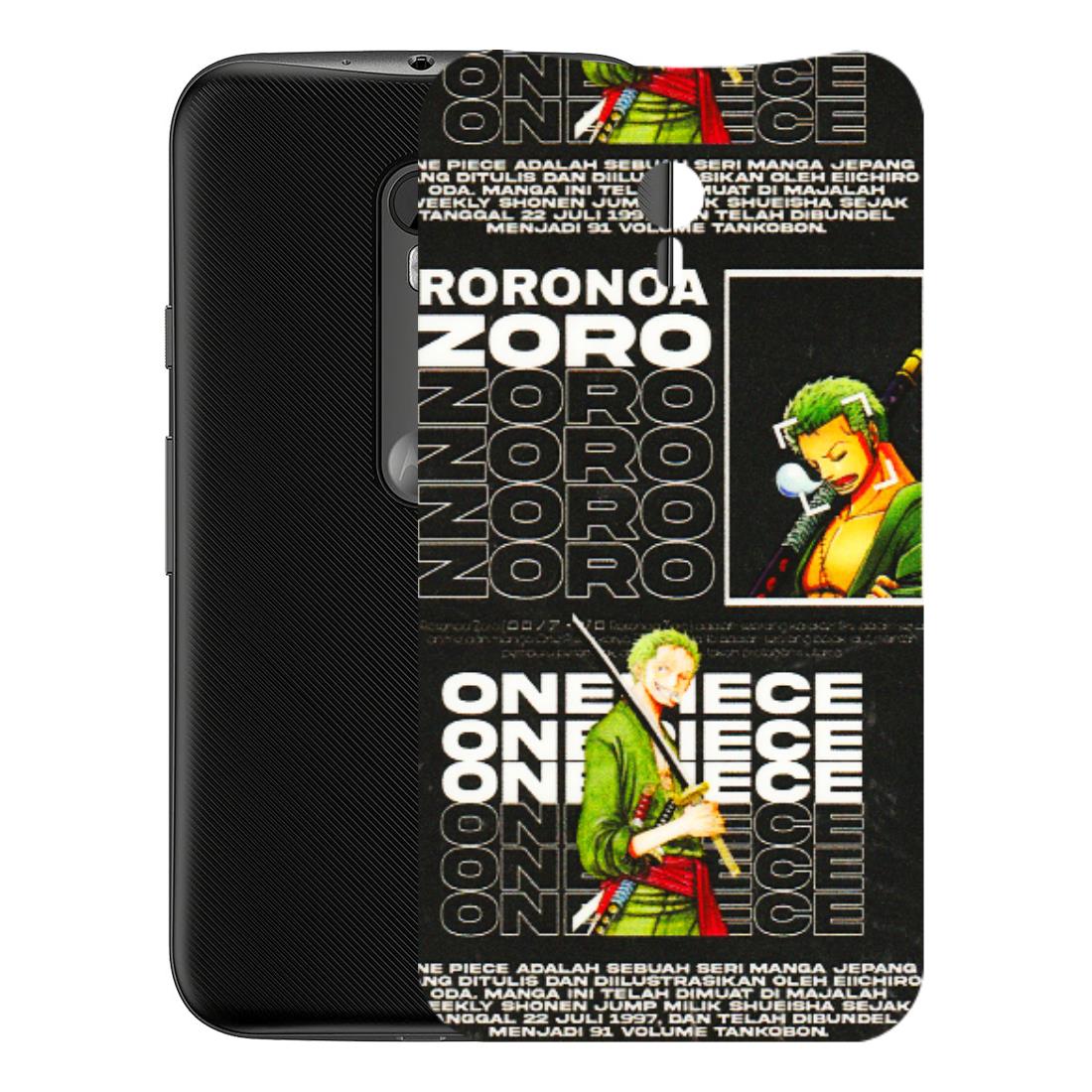 Motorola Phone Skins (All Models) - One Piece Zoro - 3D Embossed Finish (L-250) Motorola Moto G3