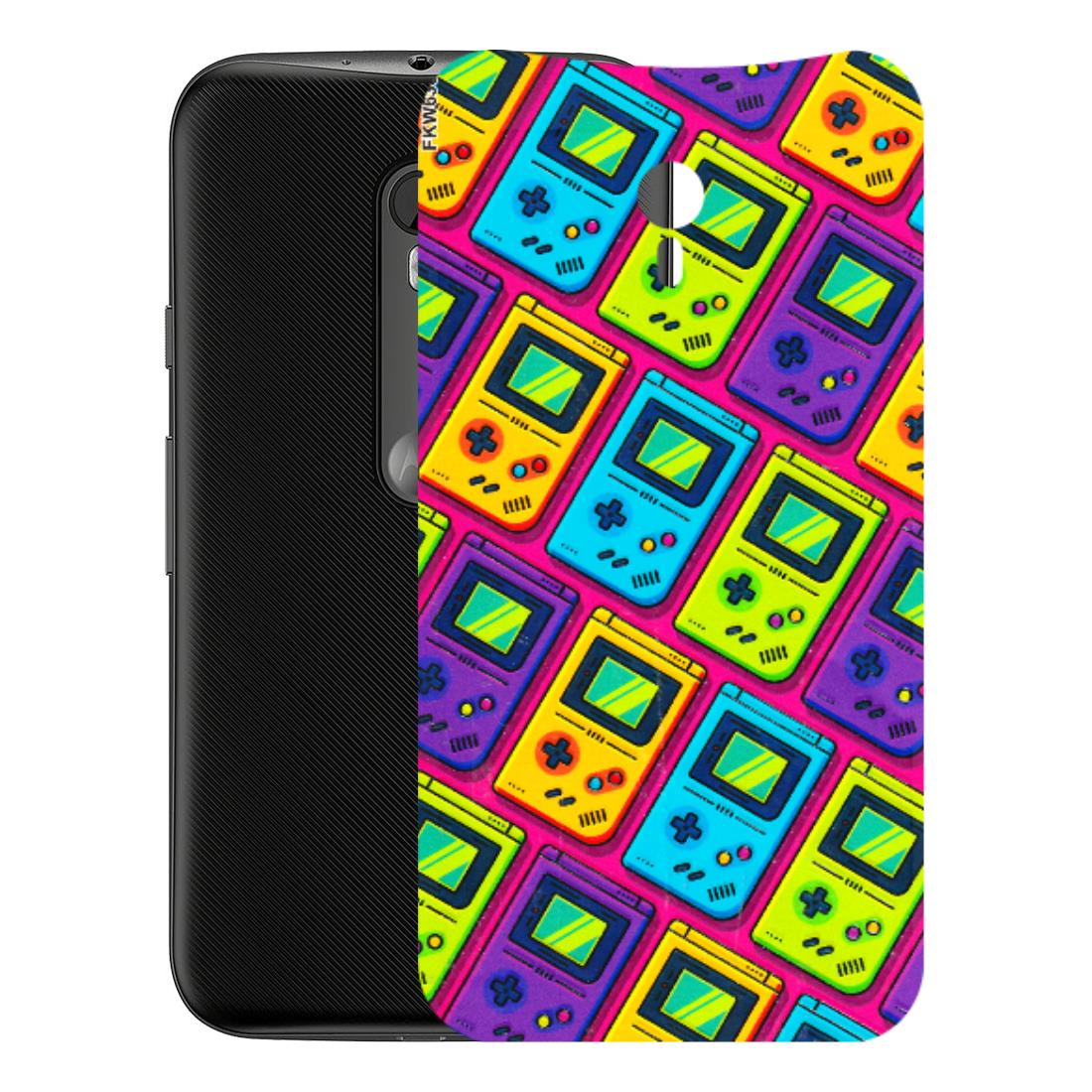 Motorola Phone Skins (All Models) - Gameboy Colourful - 3D Embossed Finish (L-266) Motorola Moto G3