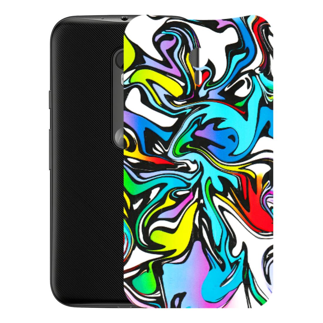 Motorola Phone Skins (All Models) - Abstract Colour Paints - 3D Embossed Finish (L-271) Motorola Moto G3