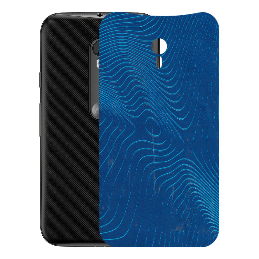 Motorola Phone Skins (All Models) - Abstract Blue Line Map - 3D Embossed Finish (L-272) Motorola Moto G3