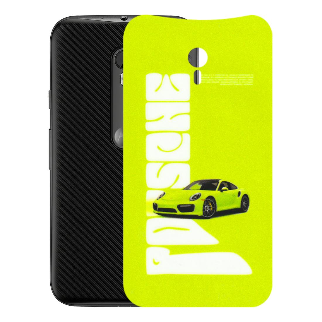 Motorola Phone Skins (All Models) - Lime Green Porche - 3D Embossed Finish (L-30) Motorola Moto G3