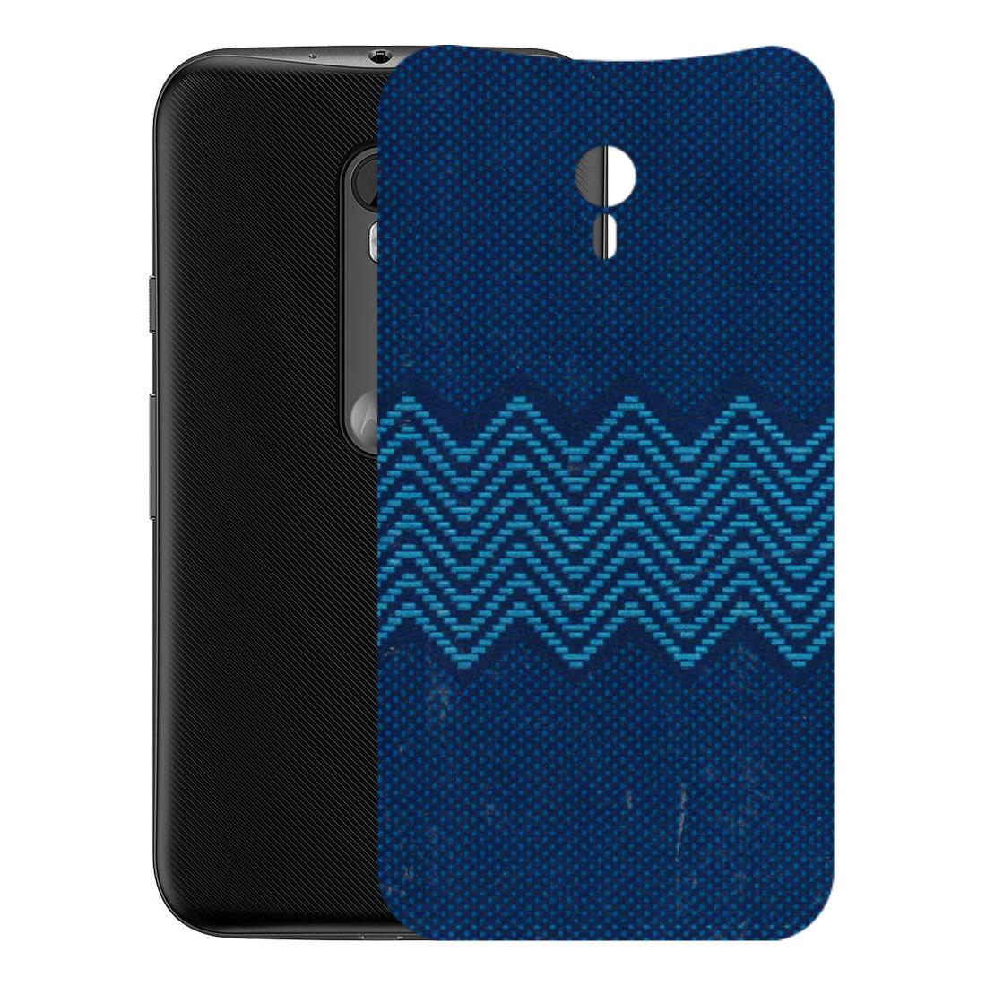 Motorola Phone Skins (All Models) - Blue Sober Waves - 3D Embossed Finish (L-306) Motorola Moto G3