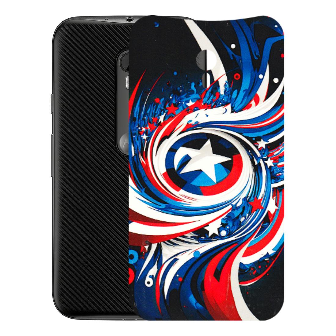 Motorola Phone Skins (All Models) - Captain America Logo - 3D Embossed Finish (L-307) Motorola Moto G3