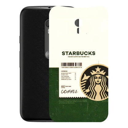 Motorola Phone Skins (All Models) - Starbucks Barcode - 3D Embossed Finish (L-308) Motorola Moto G3