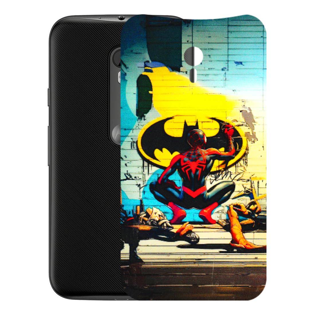 Motorola Phone Skins (All Models) - New Spiderman Bat Logo - 3D Embossed Finish (L-309) Motorola Moto G3