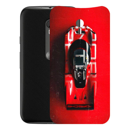 Motorola Phone Skins (All Models) - Red Porsche Car Logo - 3D Embossed Finish (L-315) Motorola Moto G3