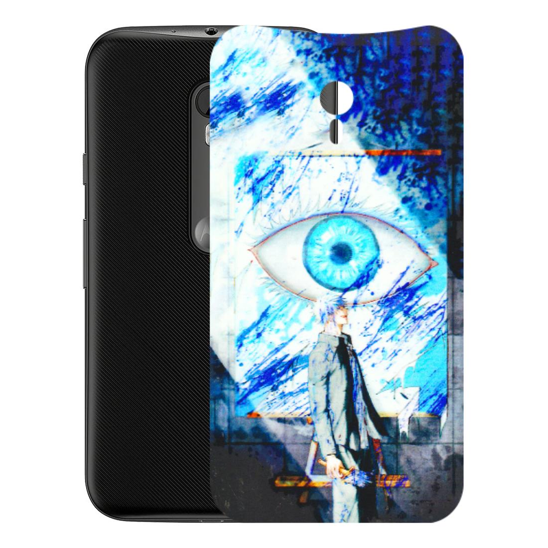 Motorola Phone Skins (All Models) - Anime Sea Blue Eye - 3D Embossed Finish (L-318) Motorola Moto G3