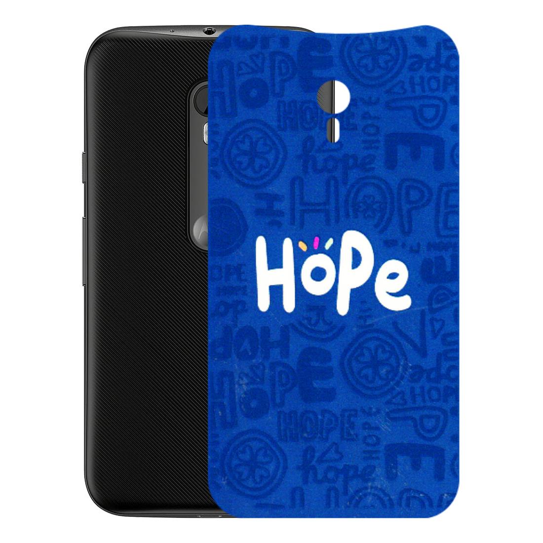 Motorola Phone Skins (All Models) - Hope Doodles Blue - 3D Embossed Finish (L-43) Motorola Moto G3